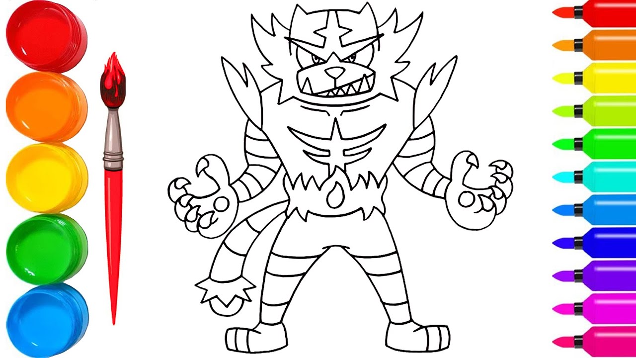 How to draw pokemon incineroar step by stepjk heroes drawing and coloring for kids