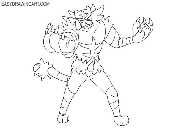 Simple incineroar drawing drawings drawing lessons draw