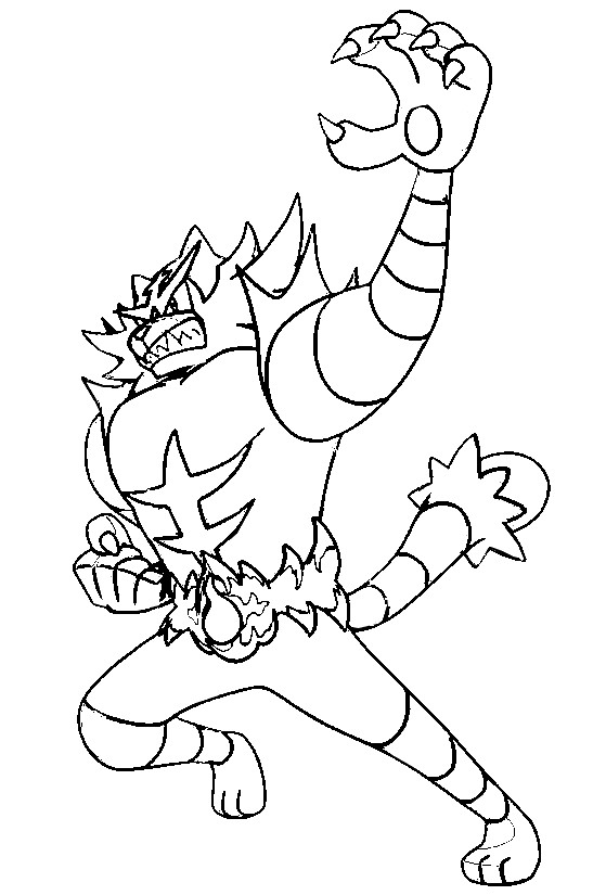 Coloring page pokãmon sun and moon incineroar