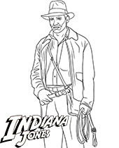 Indiana jones coloring page sheet