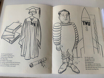 Vintage jfk john jackie kennedy coloring book uncolored by drucker
