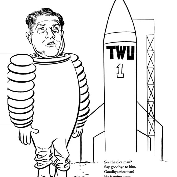 Mort druckers jfk coloring book printable pdf instant digital download pages of kennedy white house caricatures mad magazine style