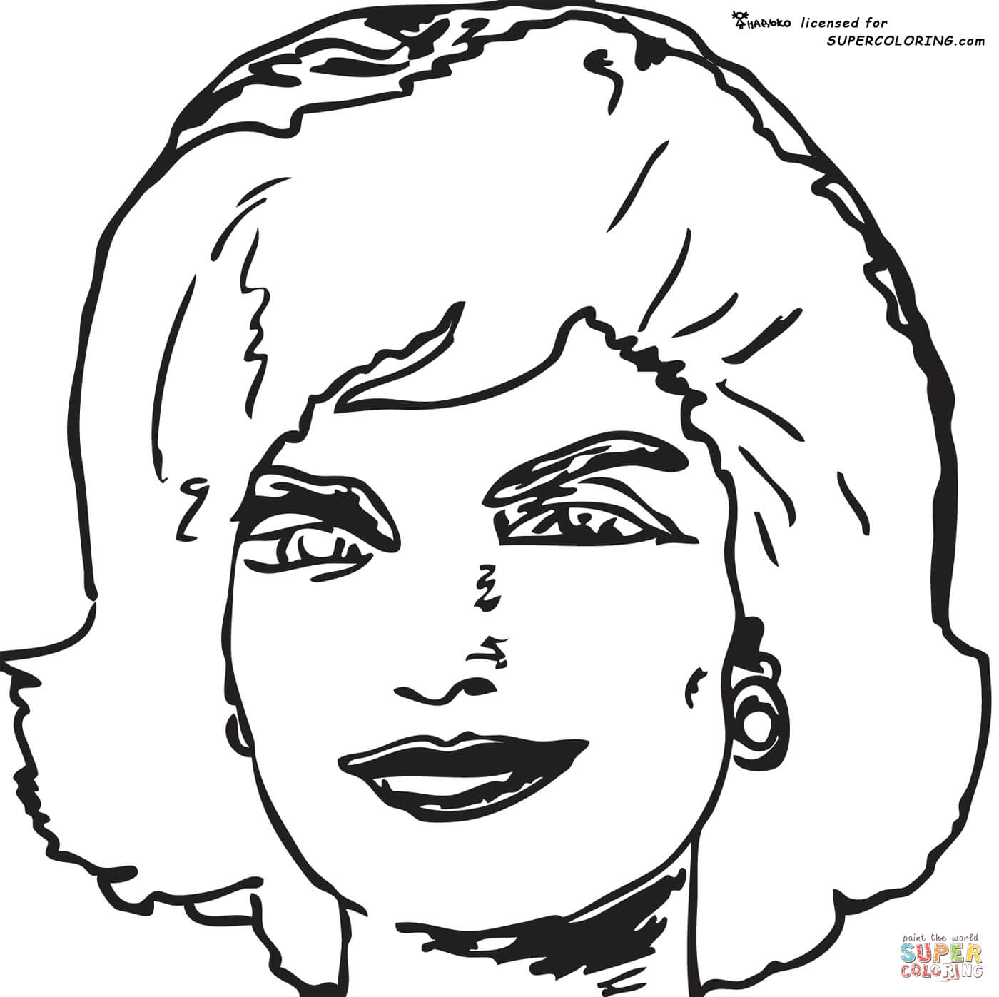 Jackie kennedy onassis by andy warhol coloring page free printable coloring pages