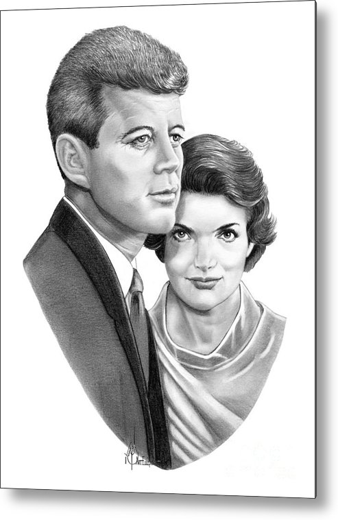 John and jackie kennedy metal print by murphy art elliott