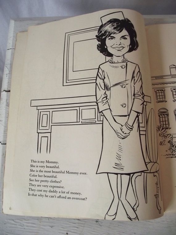 Vintage jfk coloring book kanrom etsy jfk coloring books kennedy family