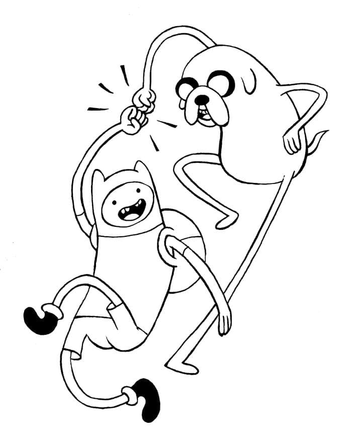 Finn and jake from adventure time coloring page