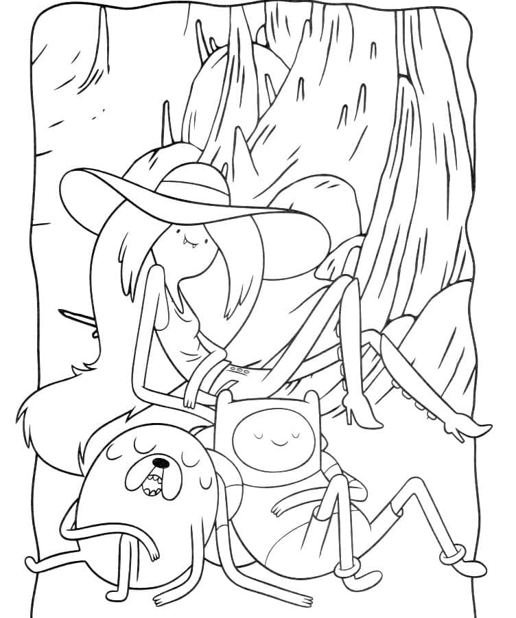 Marceline finn and jake coloring page