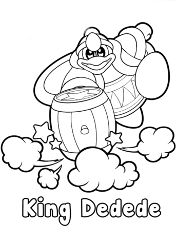 Kirby king dedede coloring page free printable coloring pages