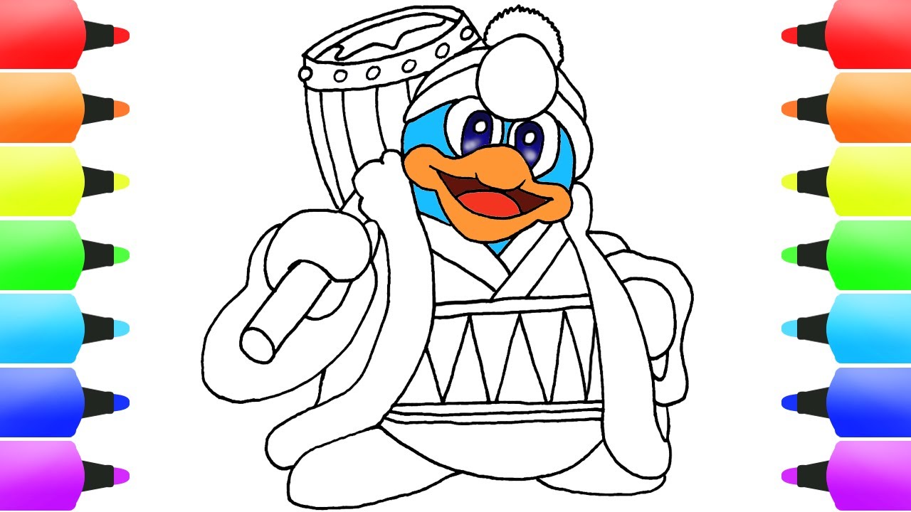 King dedede drawing for kids easy to draw and color