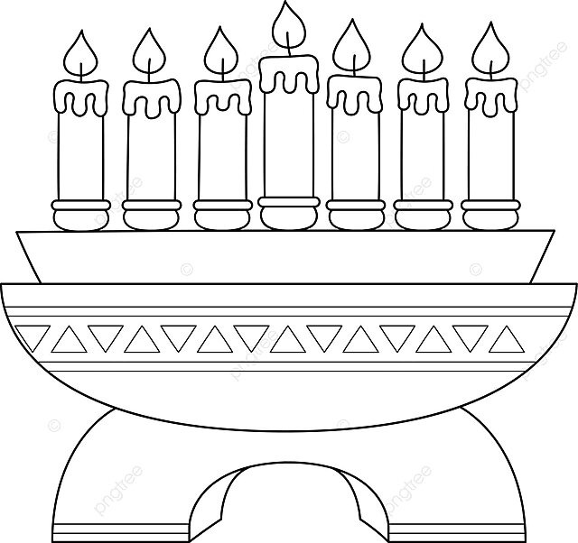 Kwanzaa kinara isolated coloring page for kids traditional kujichagulia color vector ring drawing kid drawing color drawing png and vector with transparent background for free download