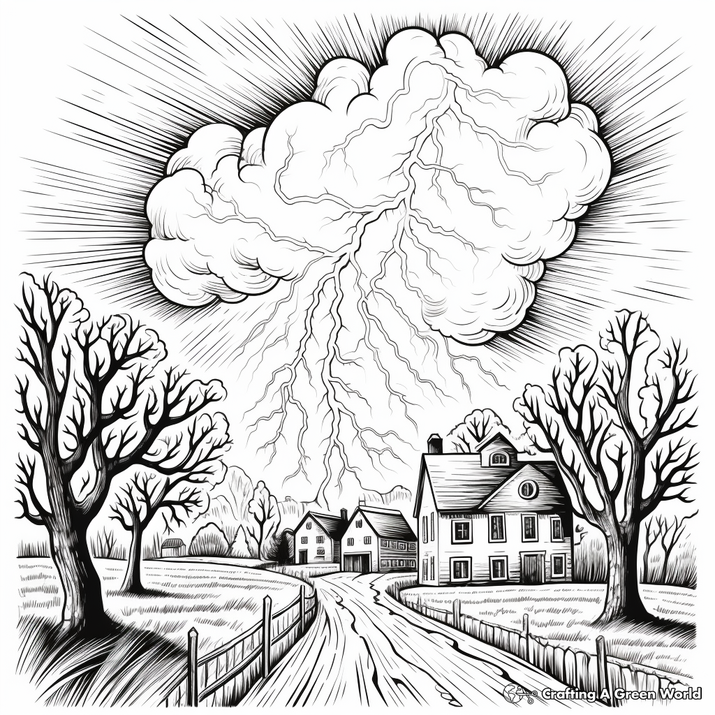 Thunderstorm coloring pages