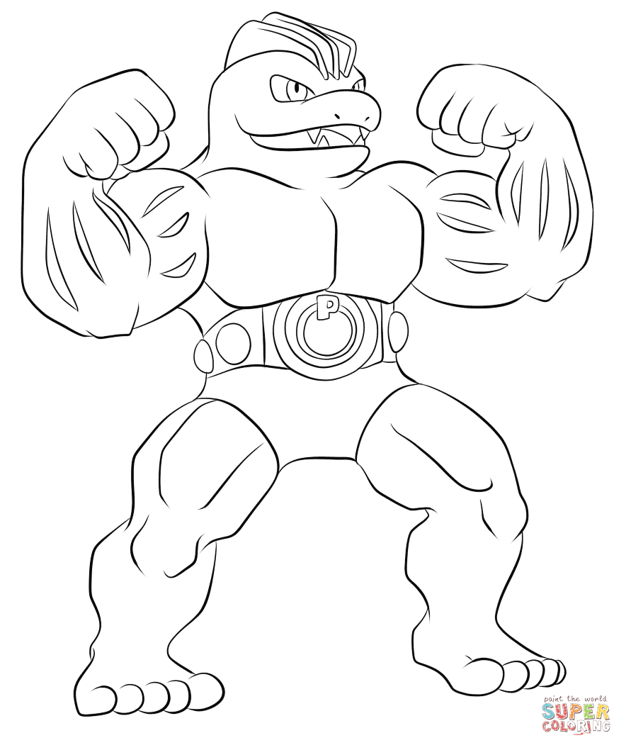 Machoke coloring page free printable coloring pages