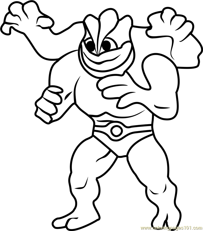Machamp pokemon go coloring page for kids