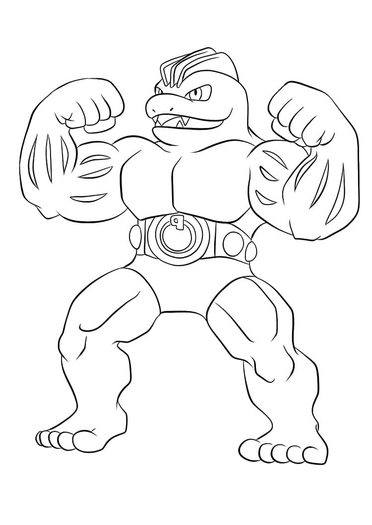 Machoke pokemon coloring page