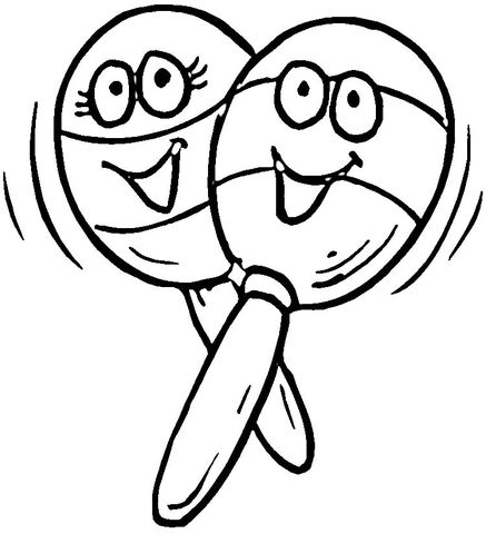 Smiling maracas coloring page free printable coloring pages music coloring sheets coloring pages music coloring