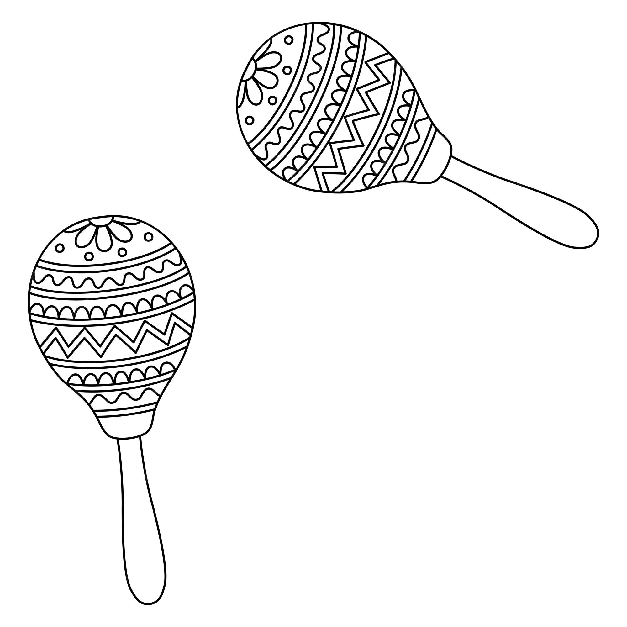 Premium vector maracas isolated coloring page for kids
