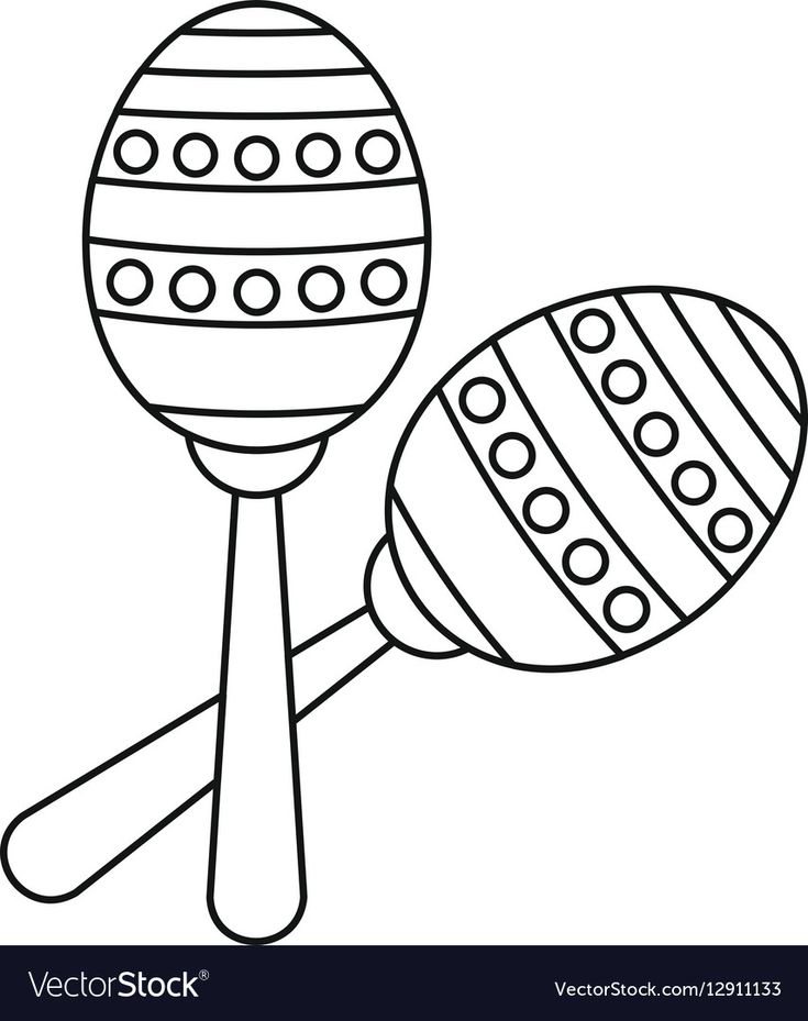 Two maracas icon outle illustration of two maracas vector icon for web download a free pâ drawg images for kids musical struments drawg music colorg