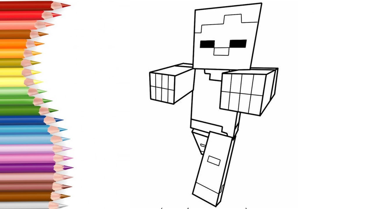 Coloring pages zombie from minecraft