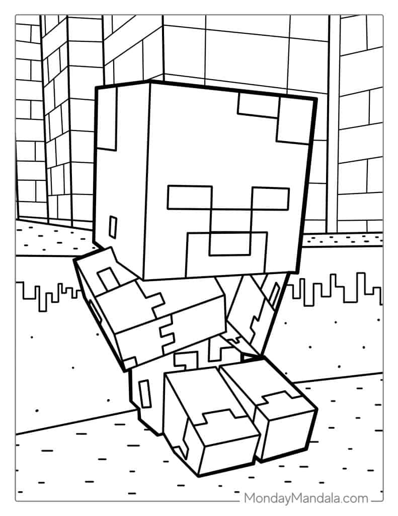 Minecraft coloring pages free pdf printables