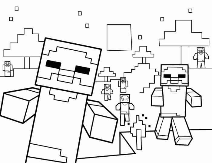 Minecraft zombie coloring pages minecraft coloring pages coloring pages for kids free printable coloring pages