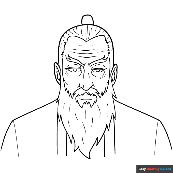 Old anime man coloring page easy drawing guides