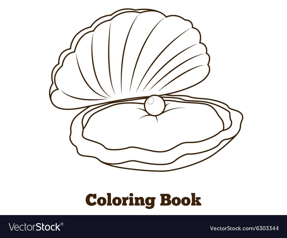 Coloring book oyster fish cartoon royalty free vector image