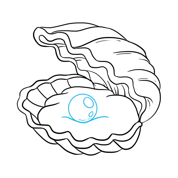 How to draw an oyster with a pearl