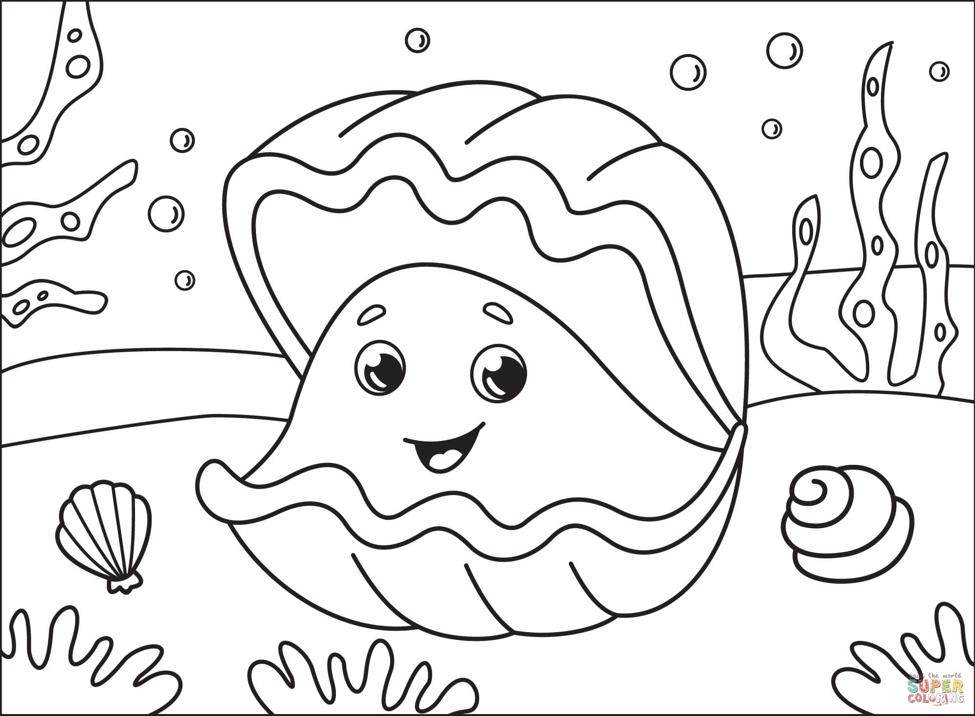 Oyster coloring page free printable coloring pages