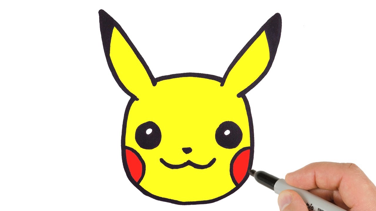 How to draw pikachus head easy pokemon