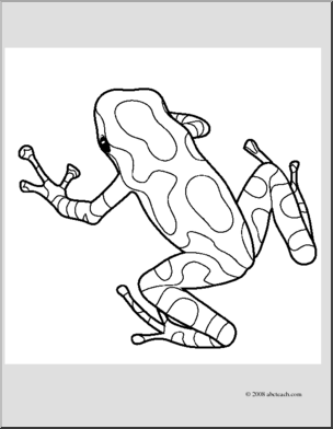 Clip art frogs green black poison dart frog coloring page i