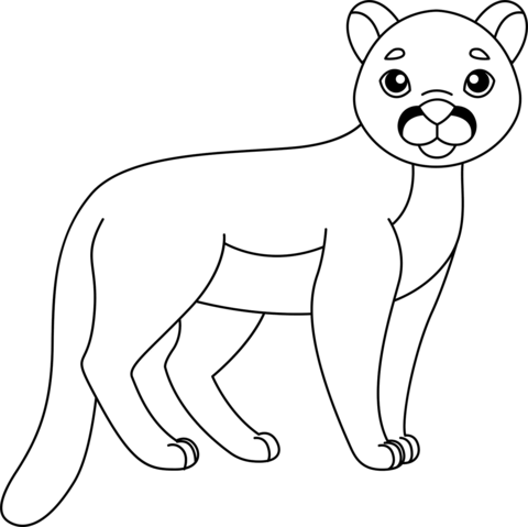 Cute puma coloring page free printable coloring pages