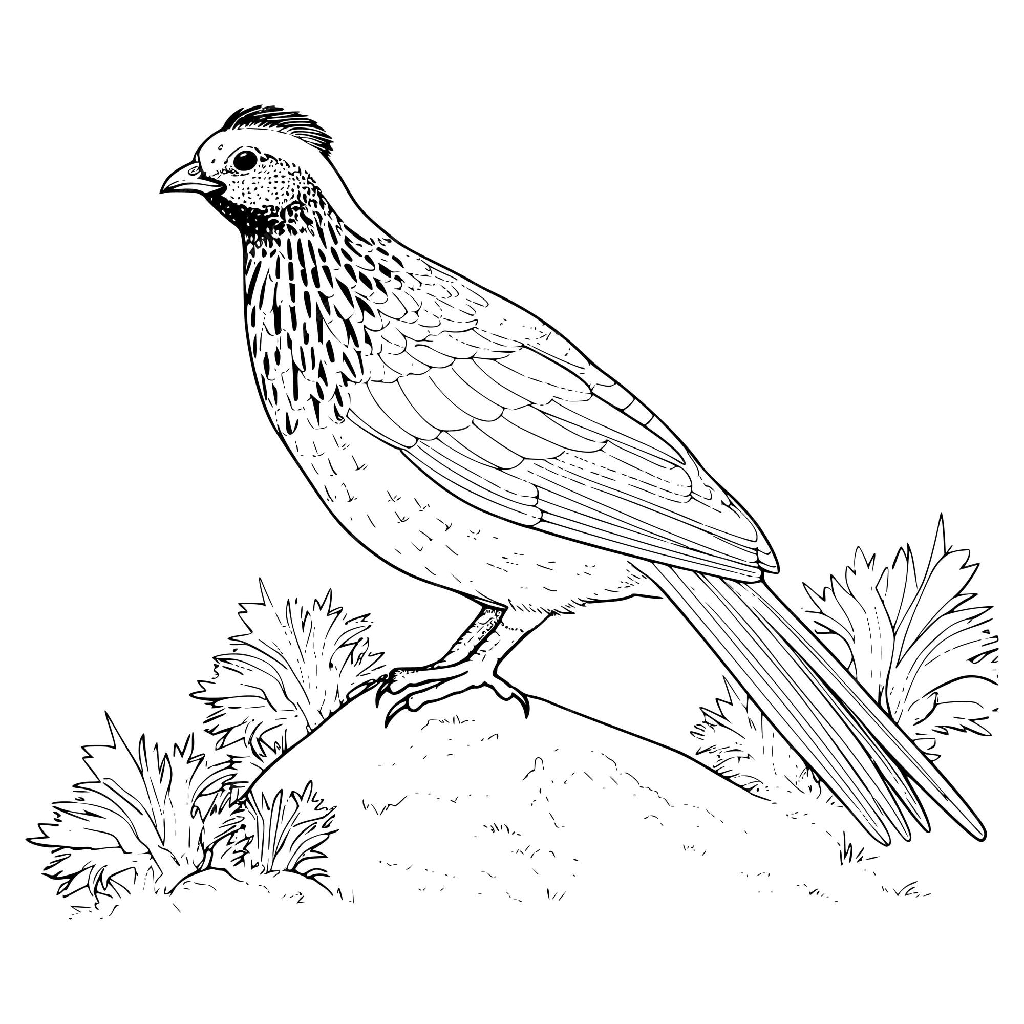 Premium vector quail coloring page for kids
