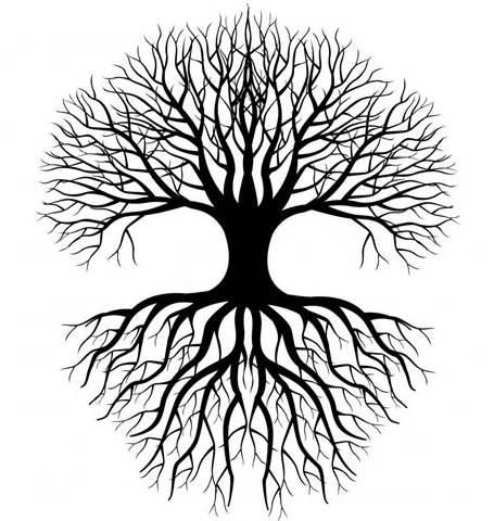 Simple tree roots coloring coloring pages tree of life tattoo roots drawing tree tattoo