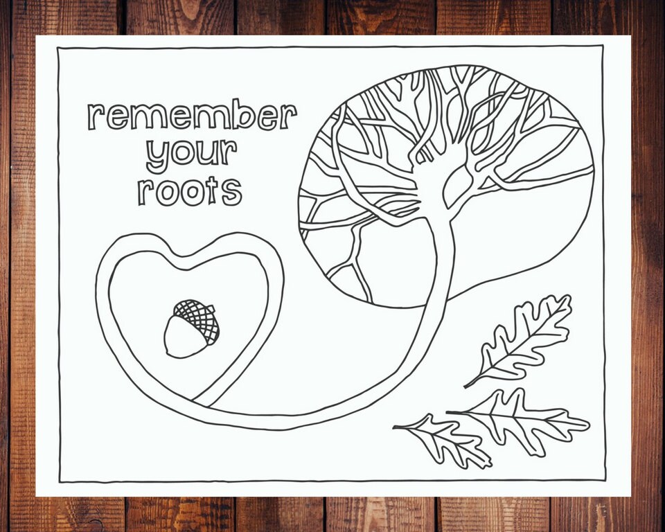 Remember your roots coloring page