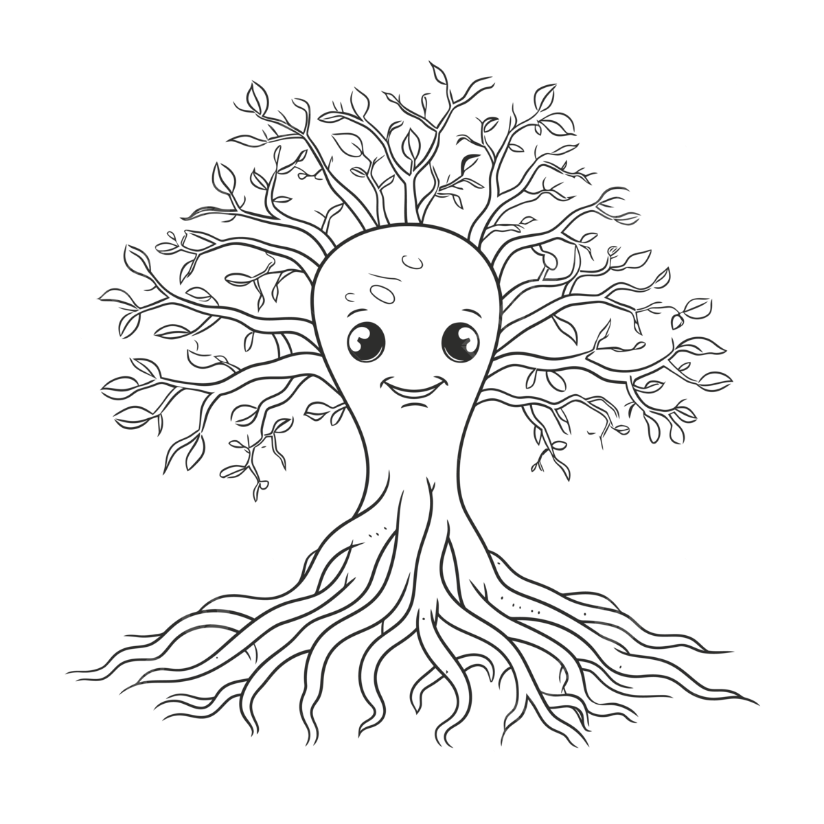 Cute tree image with cute coloring pages outline sketch drawing vector tree drawing wing drawing ring drawing png and vector with transparent background for free download