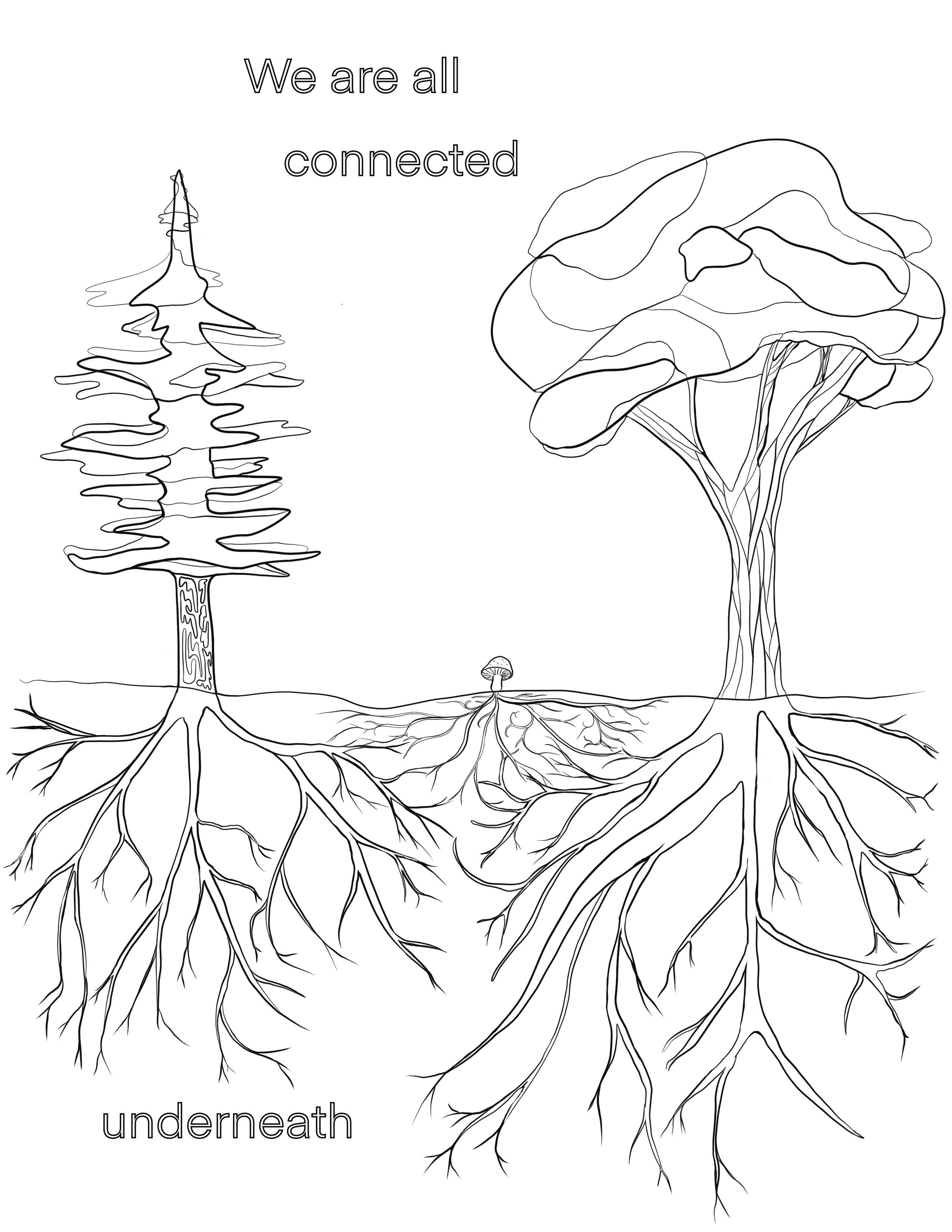 Coloring page for mycelia enthusiasts rgoblincore