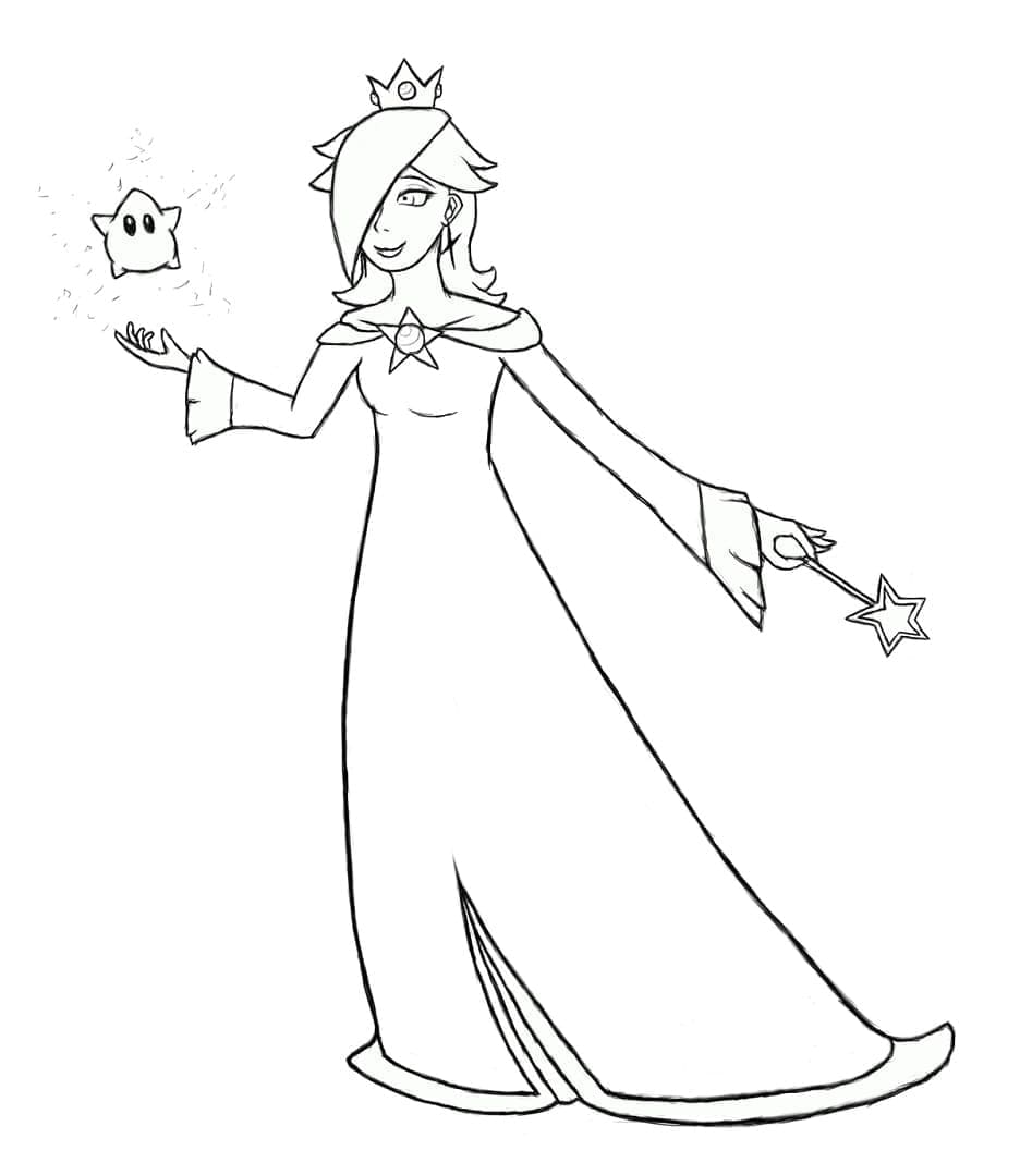 Smiling rosalina coloring page