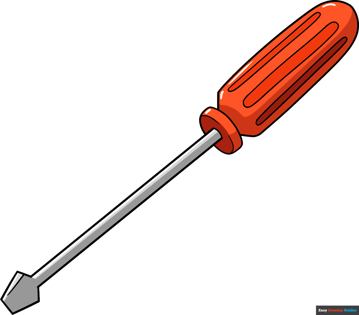 How to draw a screwdriver