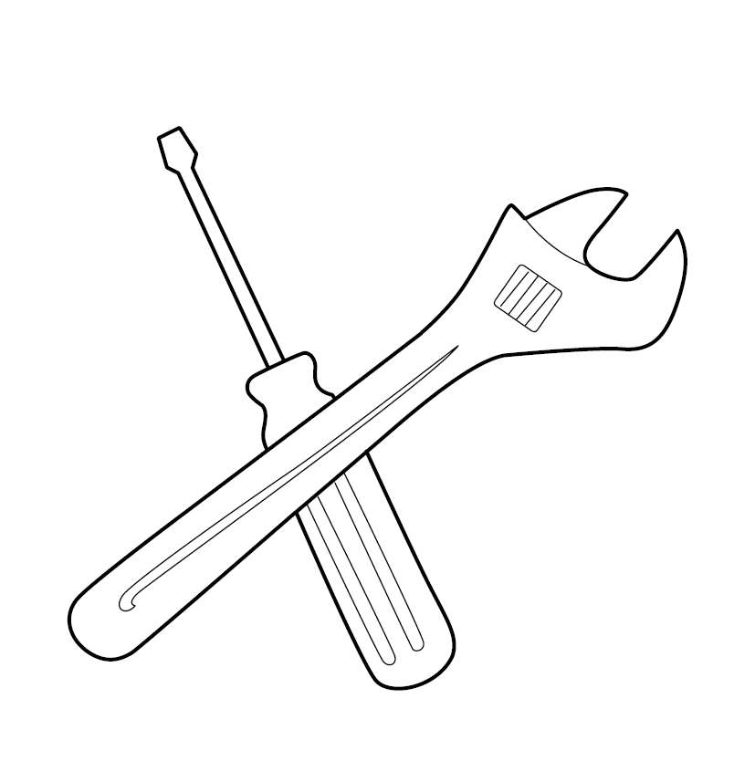 Screwdriverwrench colouring image free colouring book for children â monkey pen store