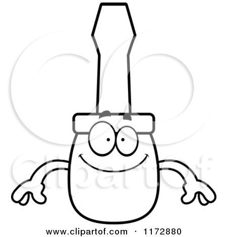 Cartoon clipart of a screaming screwdriver mascot