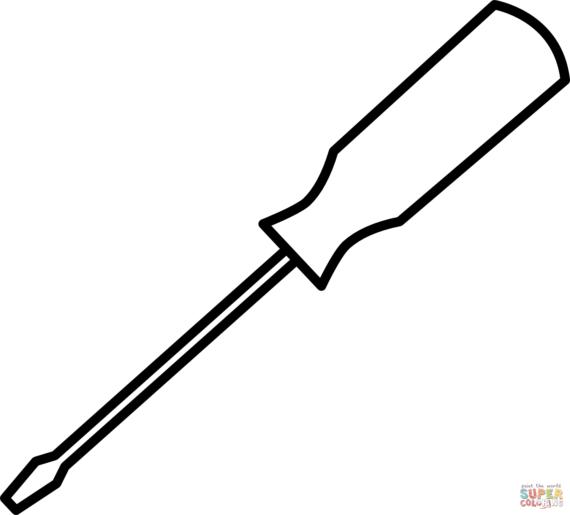 Screw driver tool coloring page free printable coloring pages