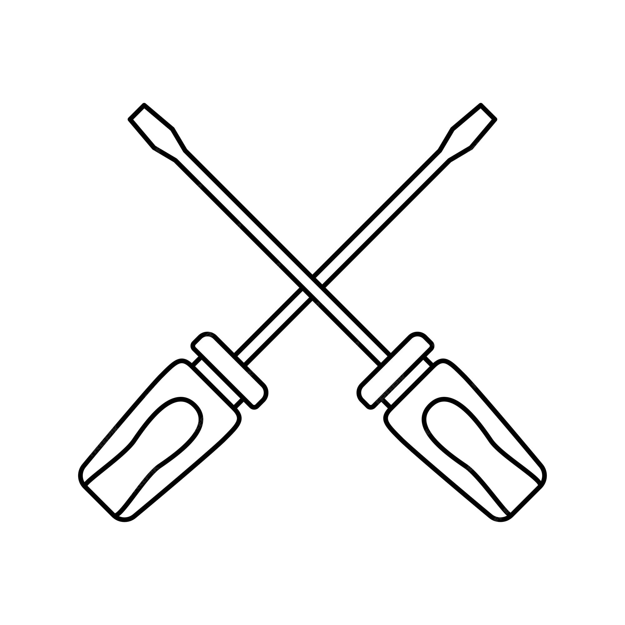 Premium vector coloring page with screwdriver for kids