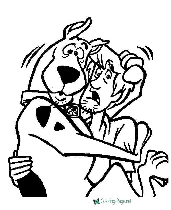 Scooby and shaggy run coloring page