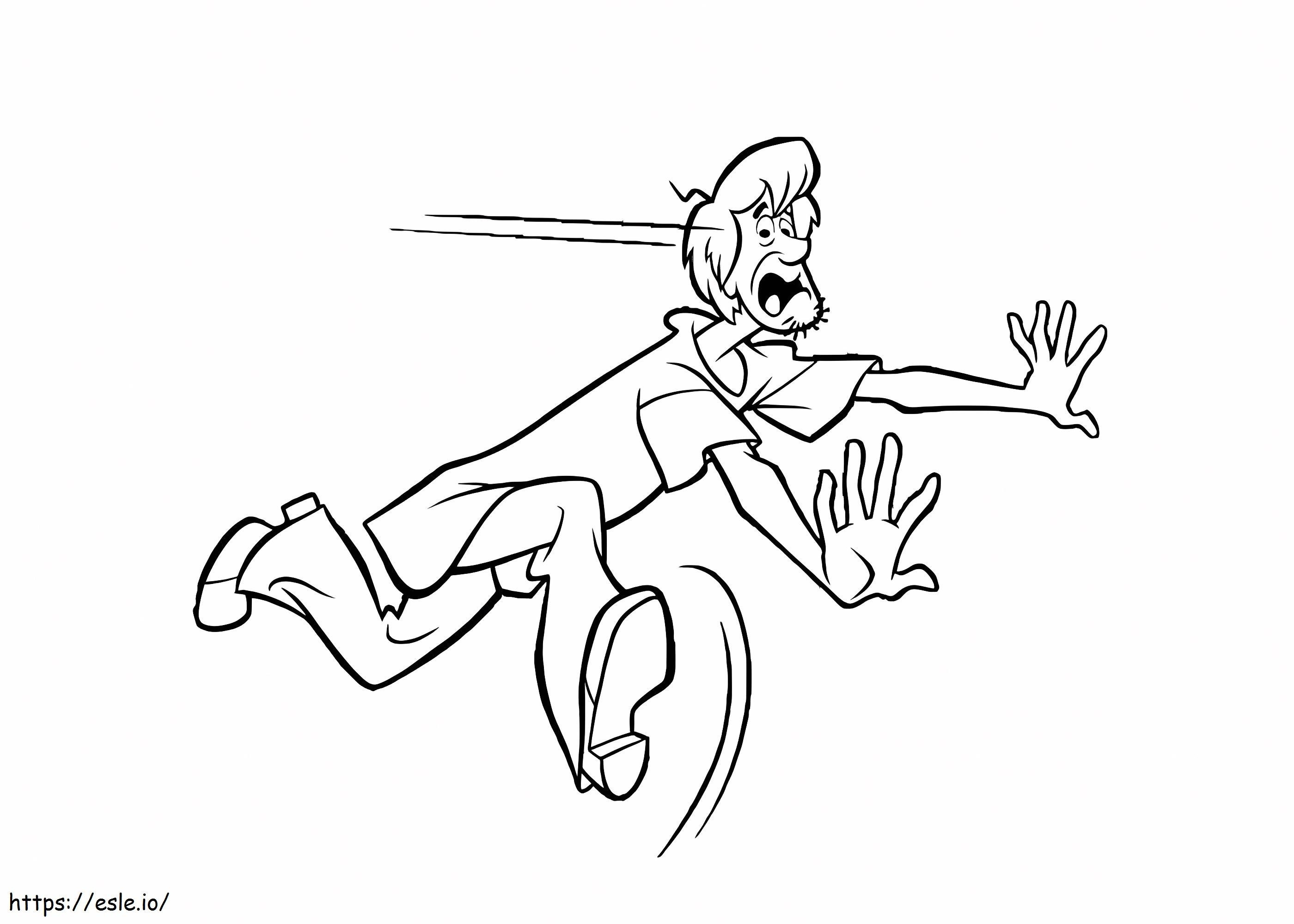 Shaggy is running coloring page