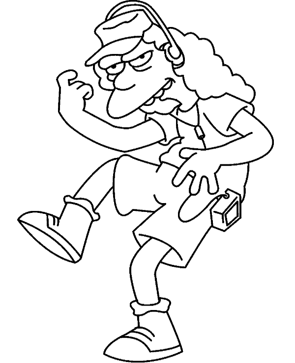Otto mann coloring page simpsons