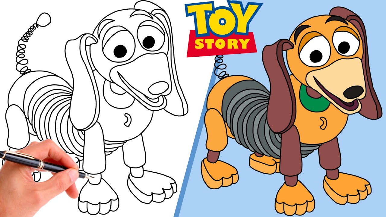 How to draw slinky dog fro toy story step