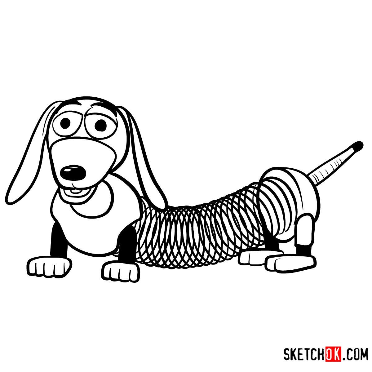 How to draw slinky dog toy story toy story slinky dog drawing simple woody toy story