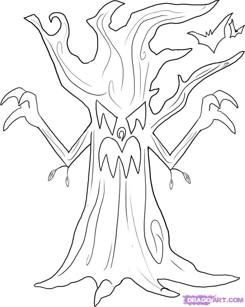 How to draw a spooky cat how to draw a spooky tree step by step halloween seasonal frâ halloween pictures halloween pictures to draw halloween silhouettes
