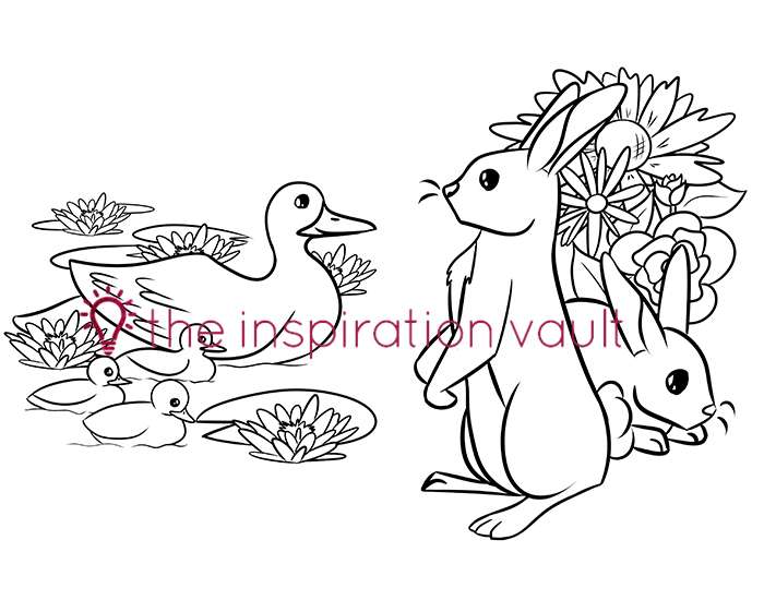 Springtime baby animals coloring pages
