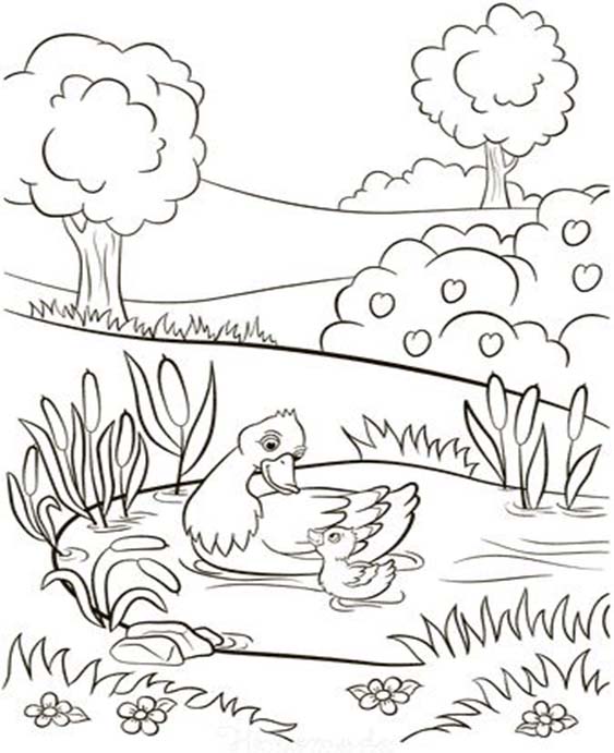 Free easy to print spring coloring pages